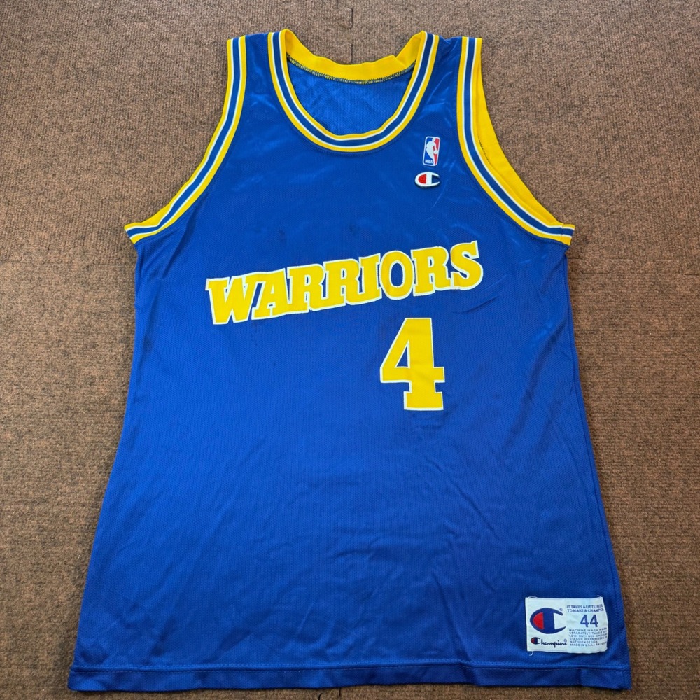 Champion Chris Webber Golden State Warriors Jersey Blue Mens 44 Vintage 90s NBA